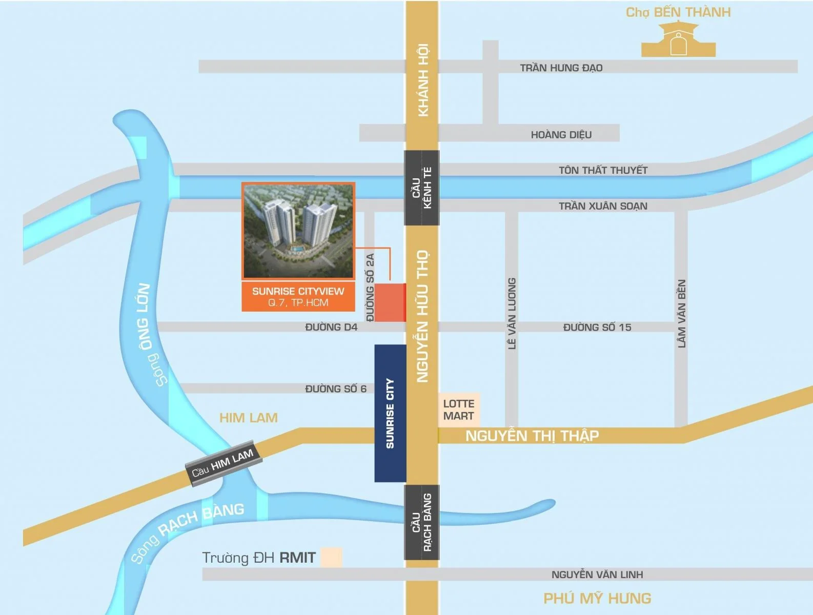 Vị trí dự án căn hộ Sunrise Cityview quận 7